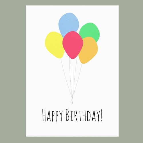 GREETINGS CARD Coloured balloons £1.80 - Occasions online shopping ...
